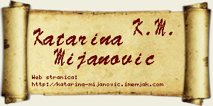 Katarina Mijanović vizit kartica